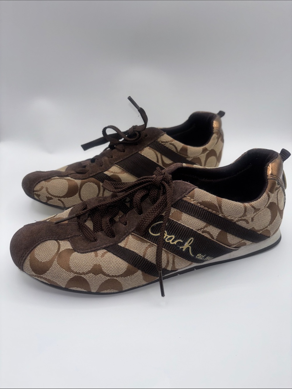 Coach Men’s Brown Signature Logo Sneakers